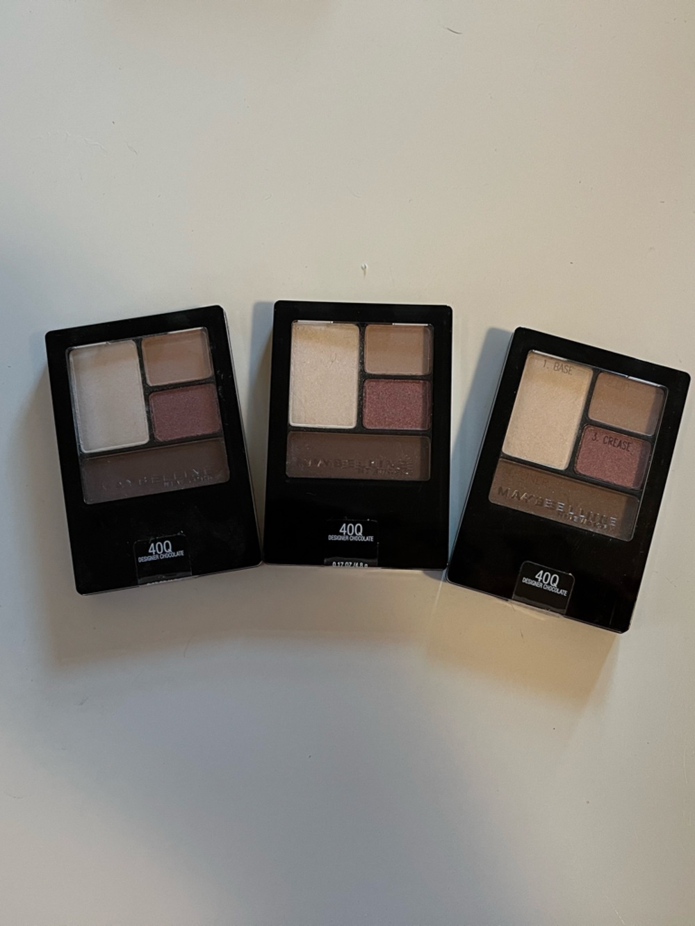 3 New Maybelline Expert Wear Eyeshadow Quads Designer Chocolate 40Q